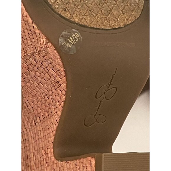 Jessica Simpson Cressia Raffia Rhinestone Flowers Platform Sandals Size 8.5 - Picture 12 of 12